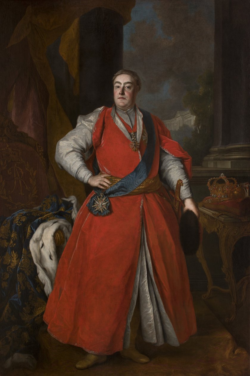 Kuningas Augustus III:n muotokuva puolalaisessa asussa, n. 1737 tekijältä Unbekannt