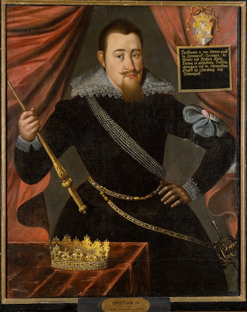 Tanskan kuninkaan Christian IV:n muotokuva 1577-1648. tekijältä Unbekannt