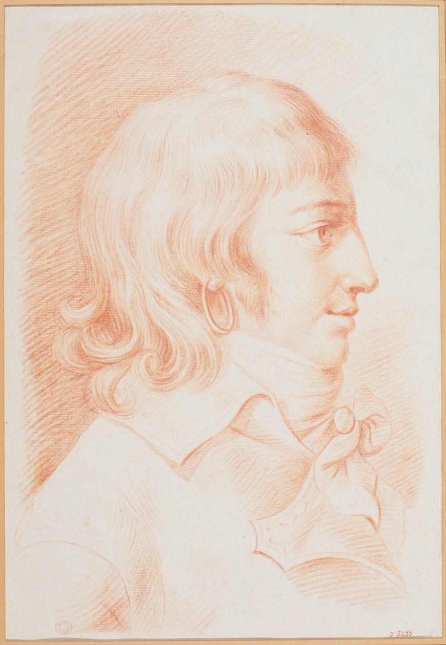Muotokuva Louis Antoine de Saint-Justista 1767-1794, noin 1792. tekijältä Unbekannt