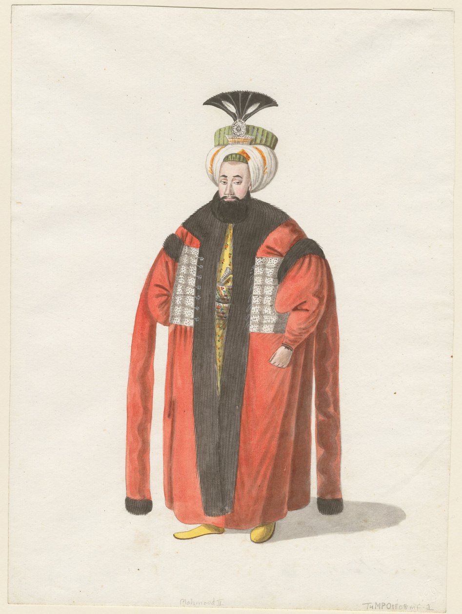 Mahmud II:n muotokuva 1785-1839, Ottomaanien valtakunnan sulttaani, noin 1820 tekijältä Unbekannt