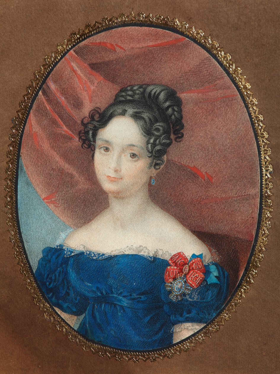 Muotokuva Maria Jakovlevna Naryshkinasta 1789-1854, os. Lobanova-Rostovskaja, 1840-luku tekijältä Unbekannt