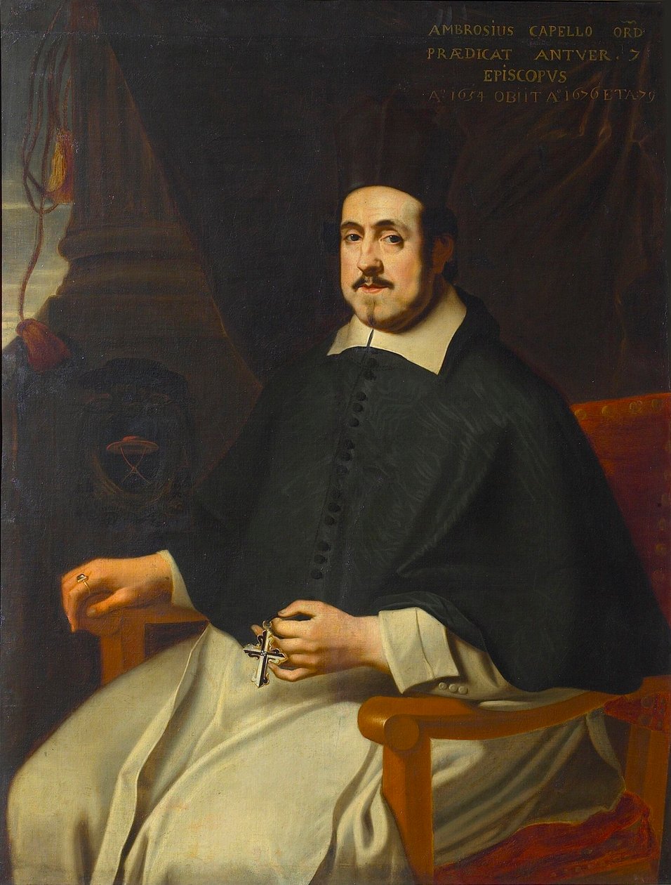 Antwerpenin piispan Marius Ambrosius Capellon muotokuva 1597-1676, 1659. tekijältä Unbekannt