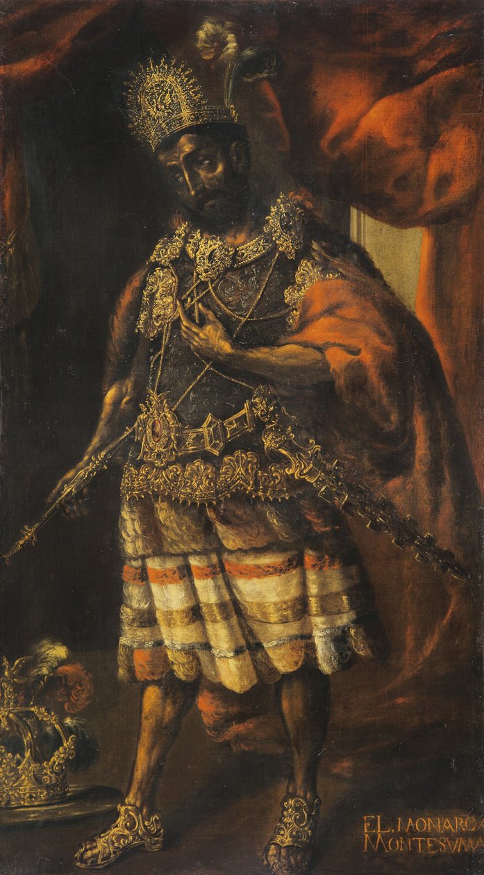 Moctezuma II:n muotokuva 1600-luvulta tekijältä Unbekannt