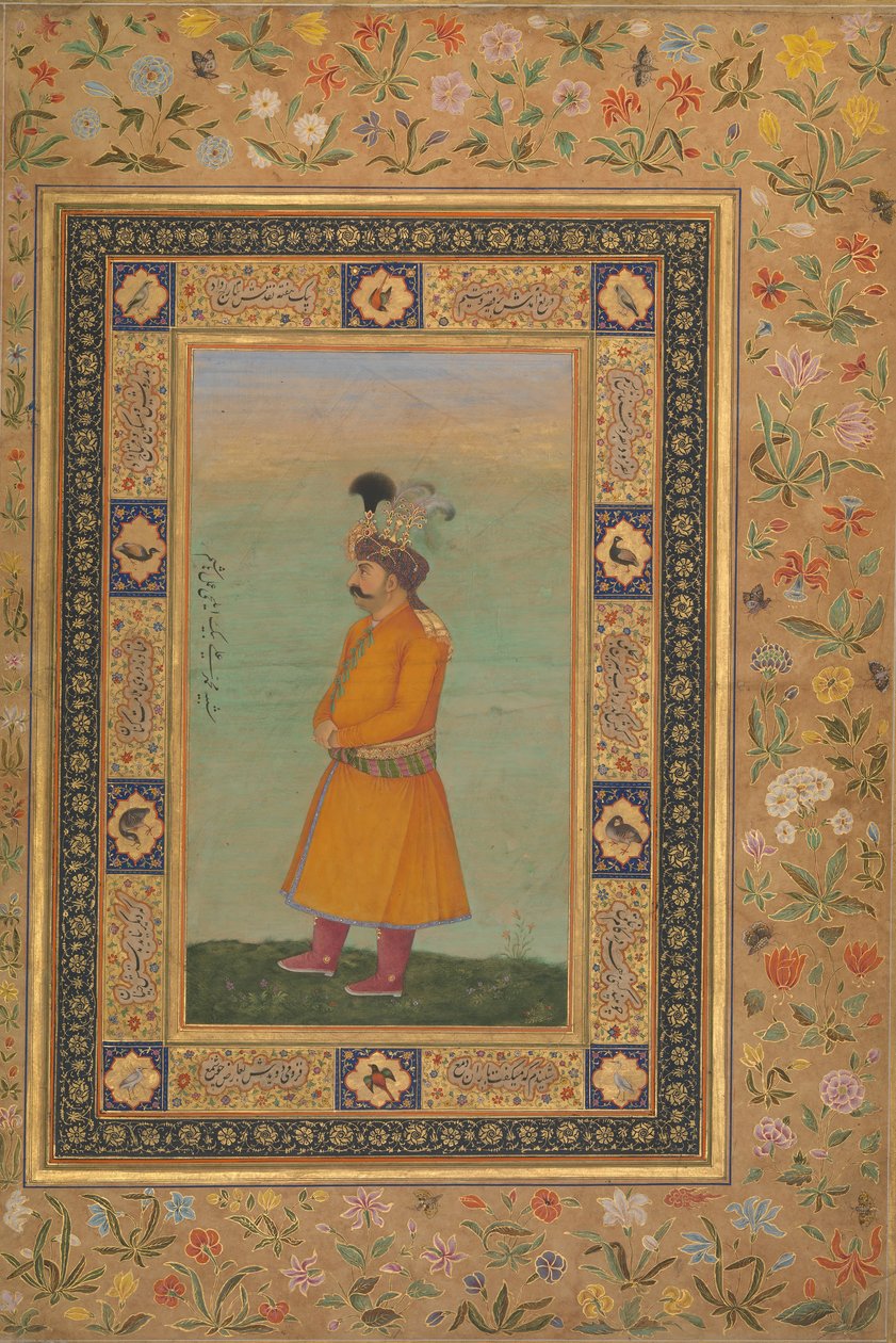 Muhammad Ali Baigin muotokuva, Folio Shah Jahan -albumista, recto, 1800-luvun alku. tekijältä Unbekannt