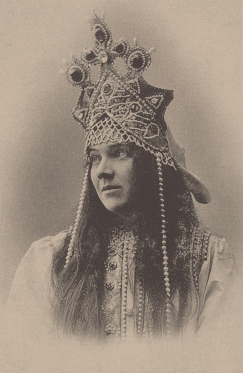 Muotokuva Nadezhda Ivanovna Zabela-Vrubel 1868-1913 Marfan kanssa oopperassa Tsaarin morsian, 1899 tekijältä Unbekannt