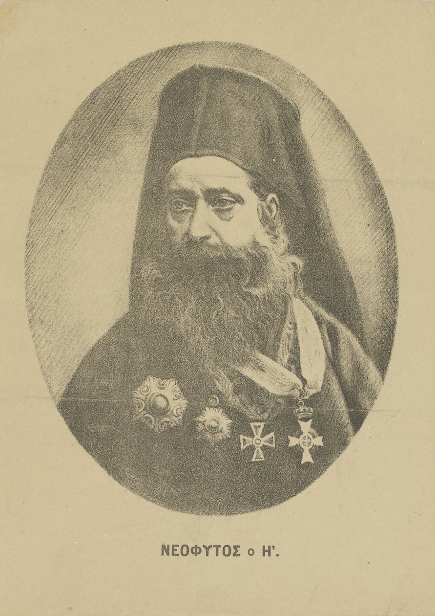 Muotokuva Neophytos Vamvasista 1770-1856, n. 1850. tekijältä Unbekannt