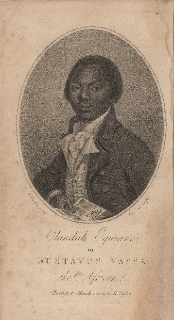 Gustavus Vassa 1745-1797, 1789 tunnetun Olaudah Equianon muotokuva. tekijältä Unbekannt