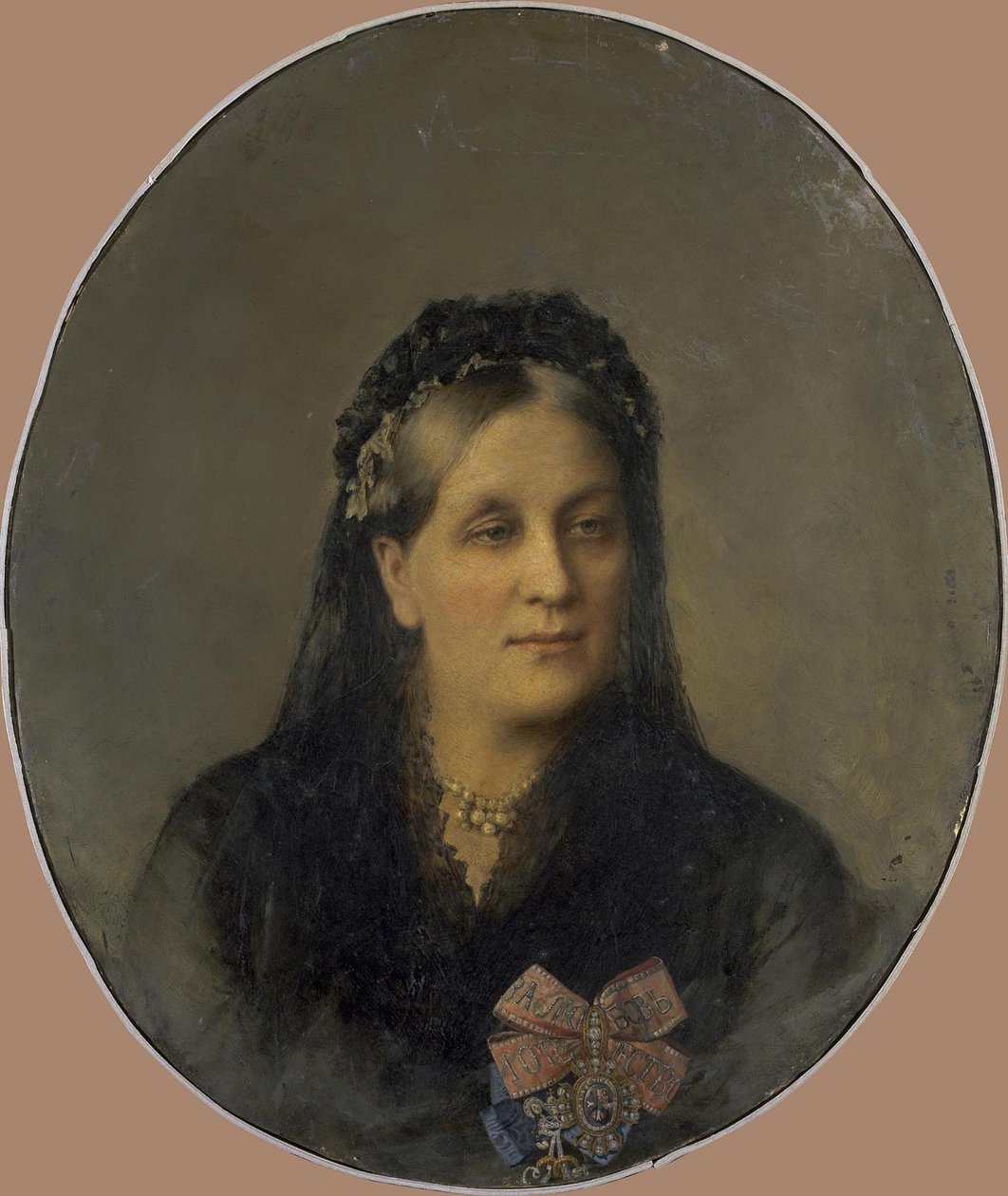 Prinsessa Maria Aleksandrovna Dolgorukajan muotokuva, os. Apraxina 1816-1892, 19-luvun toinen puoli tekijältä Unbekannt
