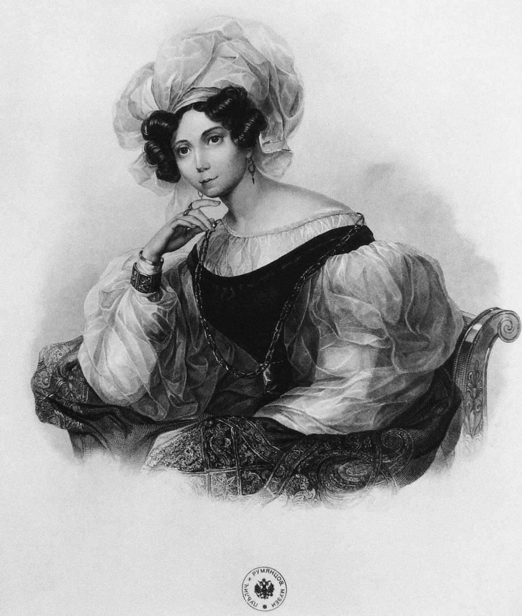 Prinsessa Zinaida Aleksandrovna Volkonskajan muotokuva 1792-1862 tekijältä Unbekannt