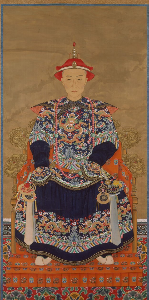Qianlongin keisarin muotokuva nuorena miehenä, 1800-luku. tekijältä Unbekannt