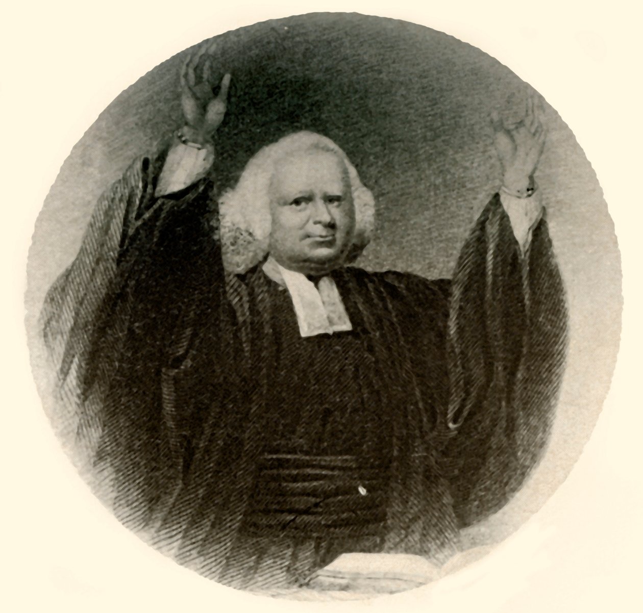 Pastori George Whitefieldin muotokuva, puku ja peruukki, jota käytettiin New Englandissa, n. 1750, 1937. tekijältä Unbekannt