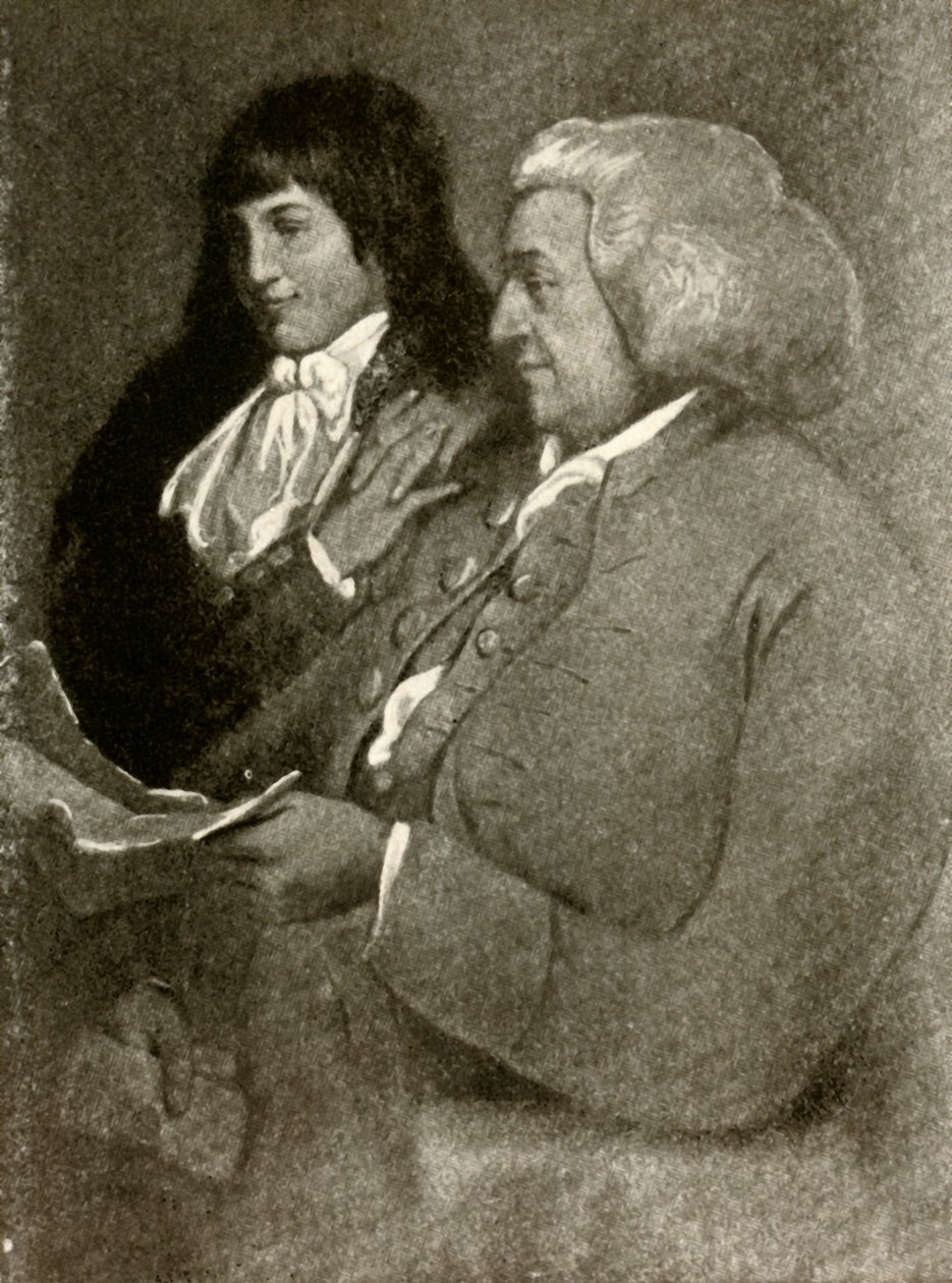 Muotokuva Samuel Shoemakerista bobwigissa ja hänen pojastaan, 1789, 1937. tekijältä Unbekannt
