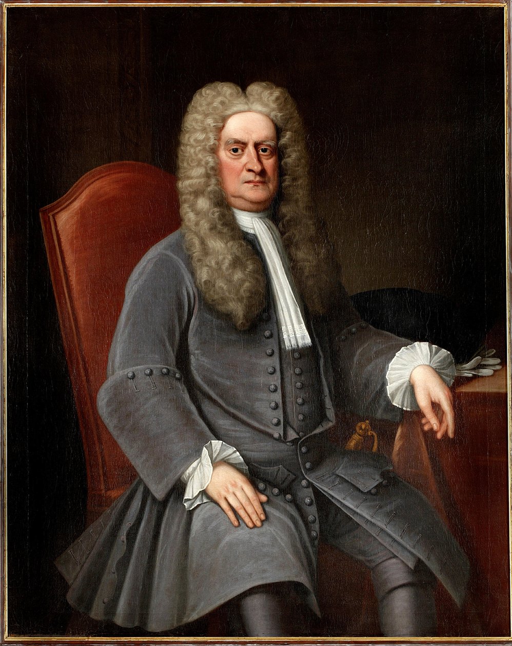 Sir Isaac Newtonin muotokuva 1642-1727, n. tekijältä Unbekannt