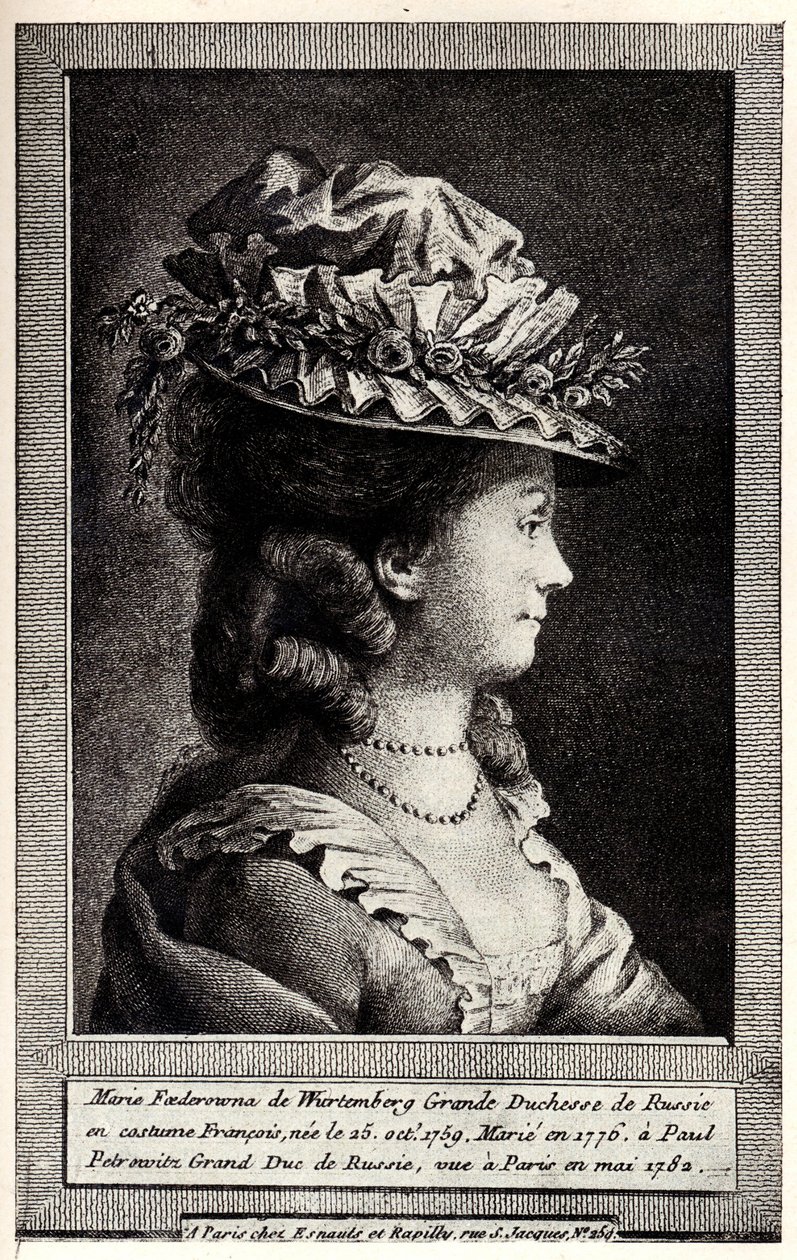 Württembergilaisen Sophia Dorothean muotokuva, 1800-luvun alku. tekijältä Unbekannt