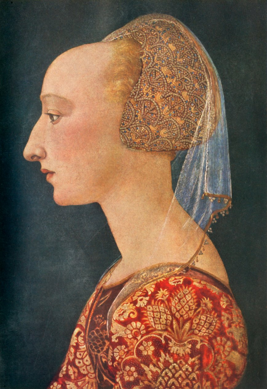 Punapukuisen naisen muotokuva, 1460-1470, 1934. tekijältä Unbekannt