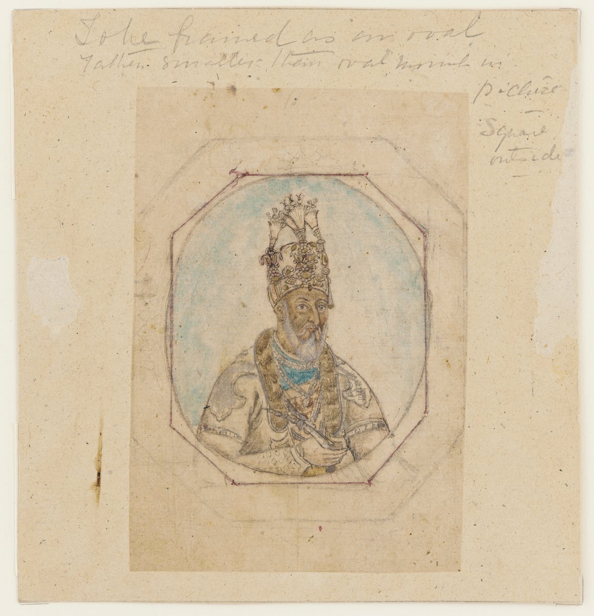 Mughalin hallitsijan muotokuva, 1800-luvun puoliväli. tekijältä Unbekannt