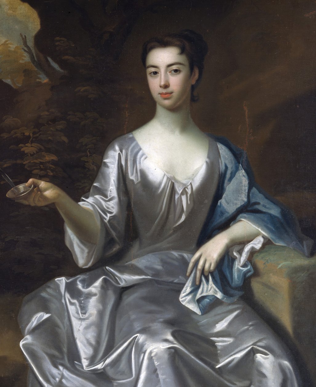 Naisen muotokuva, nimeltään Maria Taylor Byrd, 1700-1725. tekijältä Unbekannt