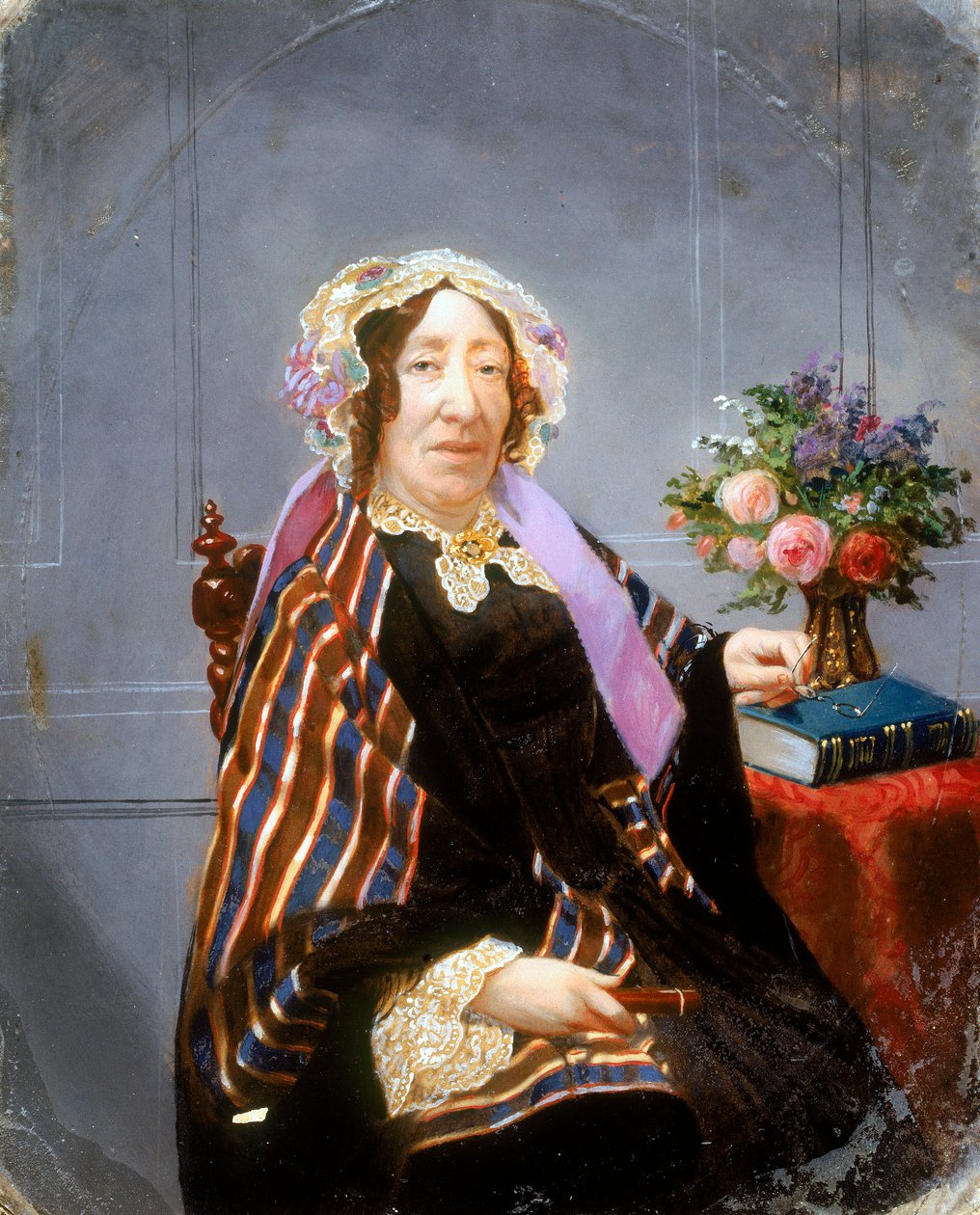 Naisen muotokuva, käsinvärinen ambrotypia, n. 1860 tekijältä Unbekannt