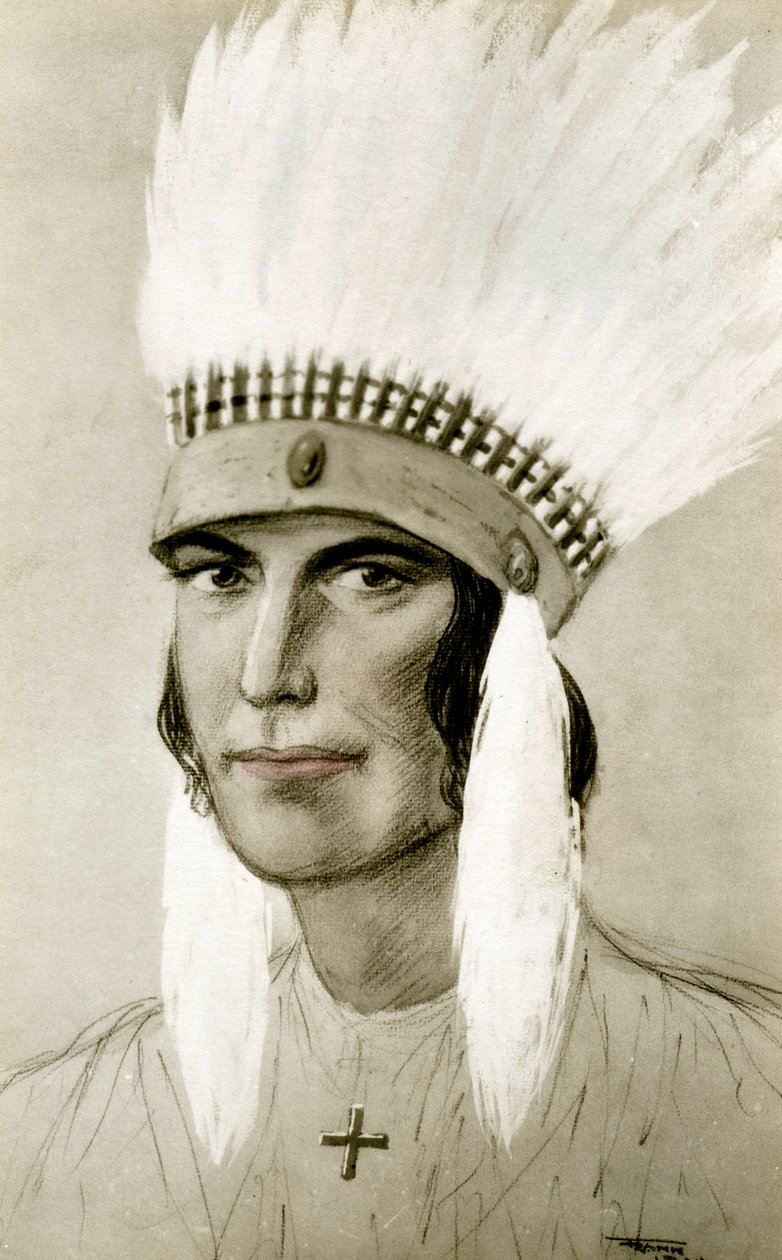 Amerikan intiaanien muotokuva 1900-luvulta tekijältä Unbekannt