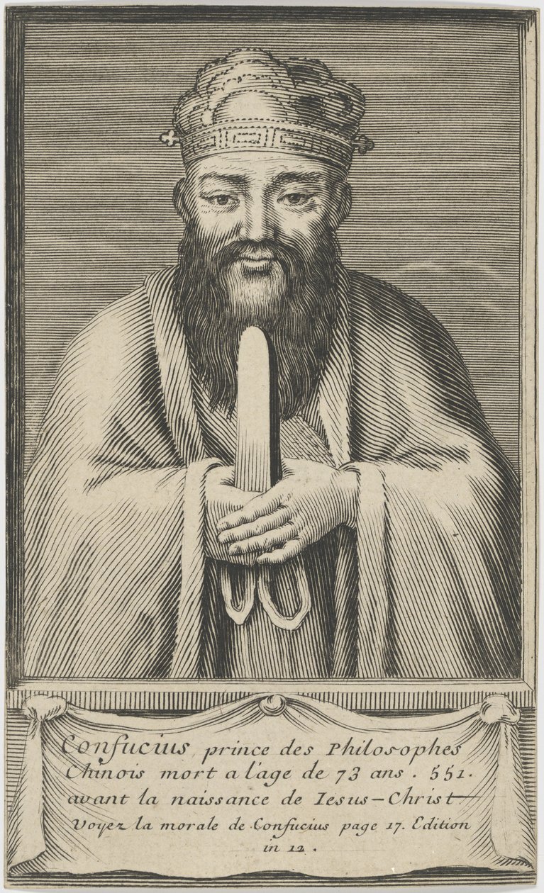 Kiinalaisen ajattelijan ja yhteiskuntafilosofin Konfutsen muotokuva vuosina 1745–1755. tekijältä Unbekannt