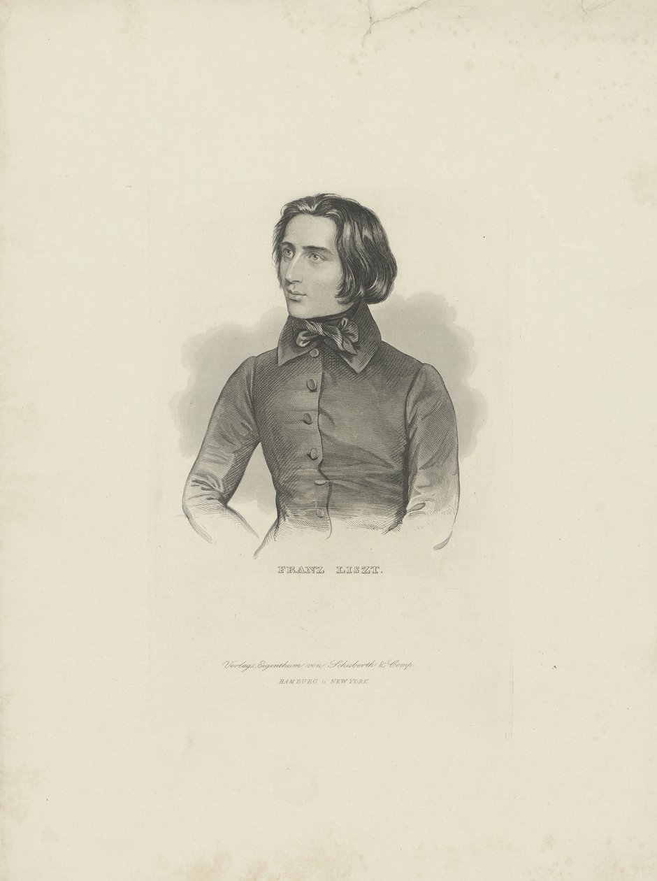 Säveltäjä Franz Lisztin muotokuva 1811-1886, 1840-1850. tekijältä Unbekannt