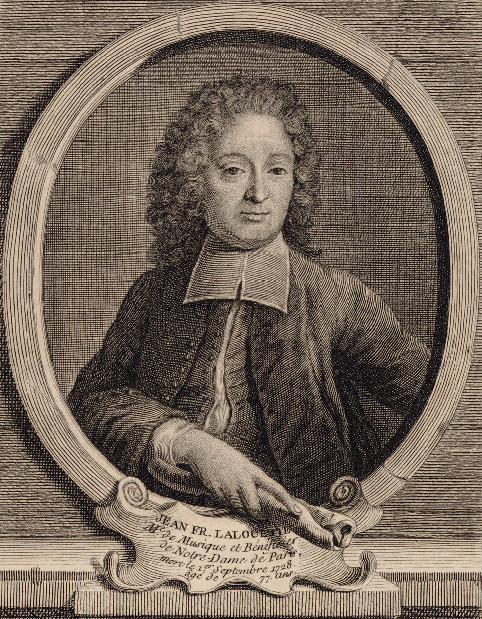 Muotokuva säveltäjä Jean-François Lallouettesta 1651-1728. tekijältä Unbekannt