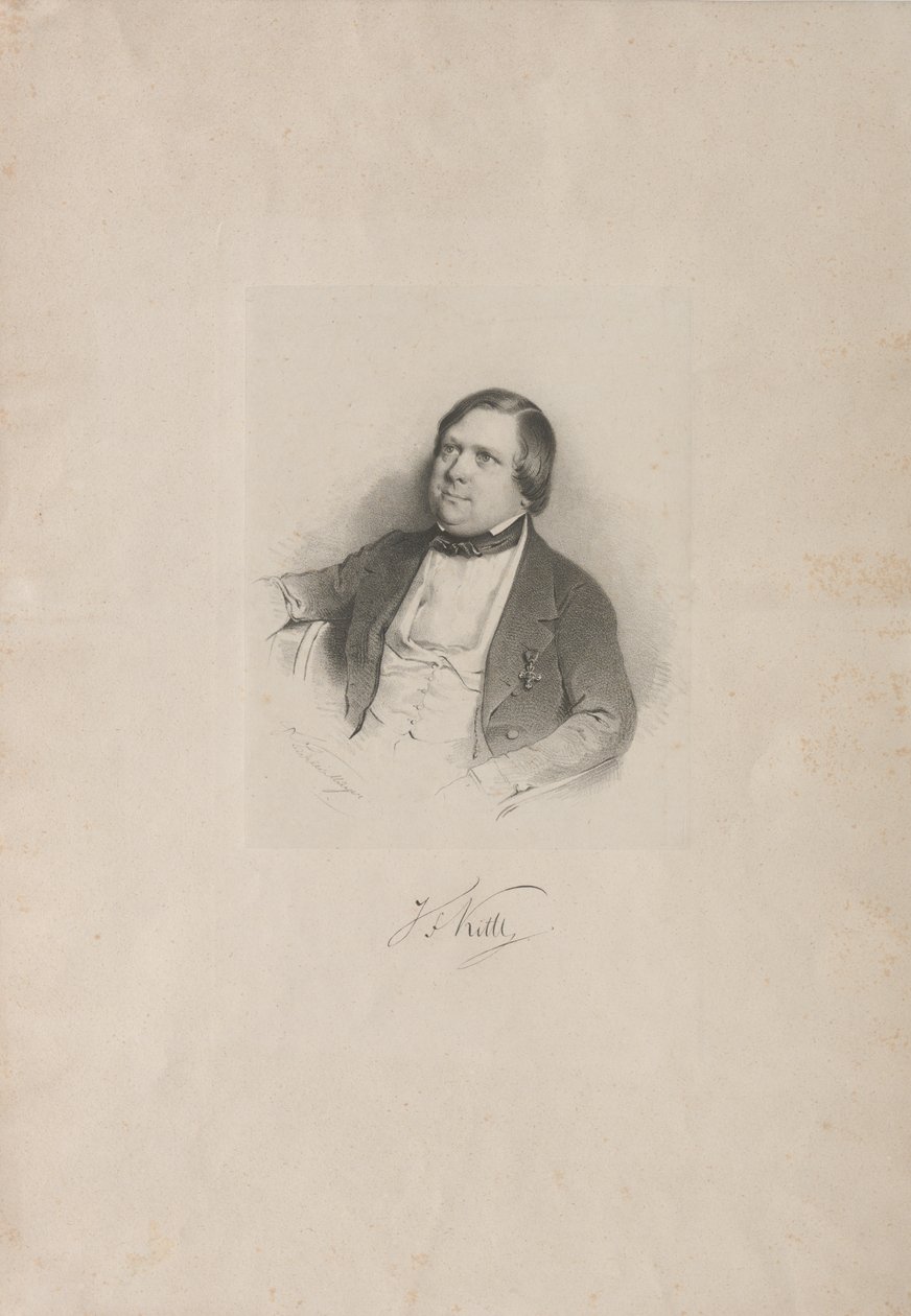 Säveltäjä Johann Friedrich Kittlin muotokuva 1806-1868, n. 1850. tekijältä Unbekannt