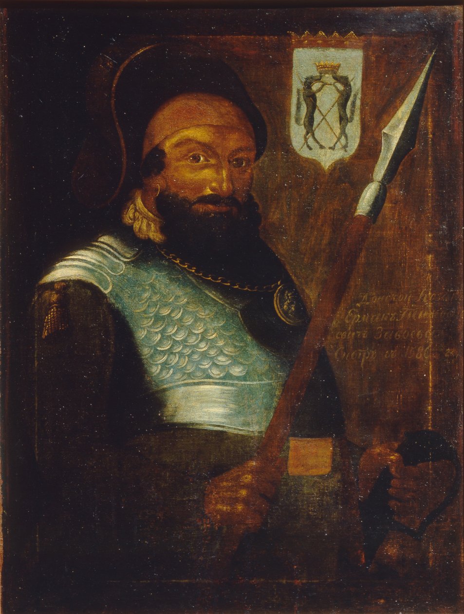 Muotokuva kasakkojen johtajasta, Siperian valloittajasta Yermak Timofejevitšistä -1585, 1700-luvun alku. tekijältä Unbekannt