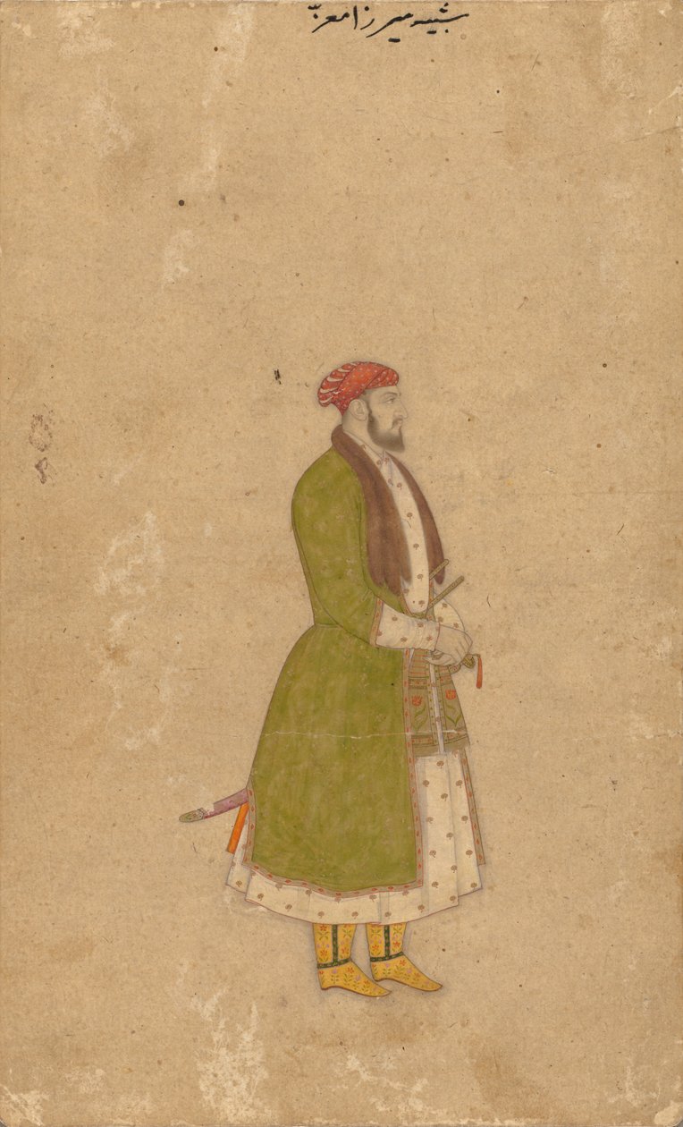 Hoviherra Mirza Muizzin muotokuva, n. 1680-1700. tekijältä Unbekannt