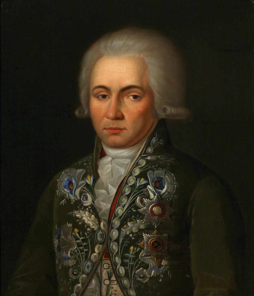 Runoilija Gavrila R. Derzhavinin muotokuva 1743-1816, 1790-luku tekijältä Unbekannt
