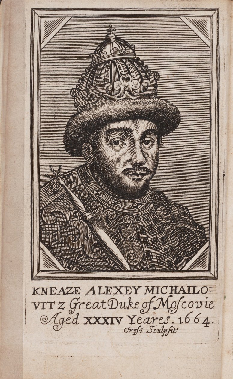 Muotokuva Venäjän tsaari Aleksis I Mihailovitšista 1629-1676 From: Venäjän nykytila, Samuel Collins, 1664 tekijältä Unbekannt
