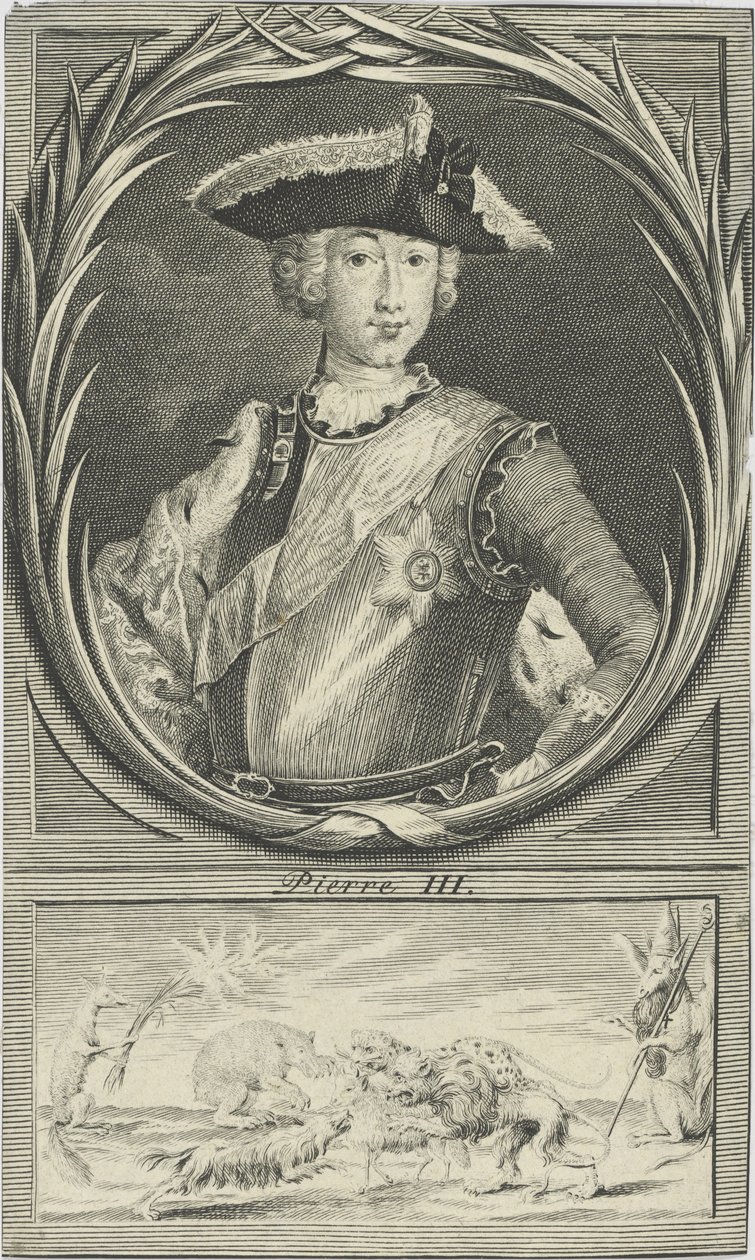 Venäjän tsaari Pietari III:n muotokuva 1728-1762, n. 1750. tekijältä Unbekannt
