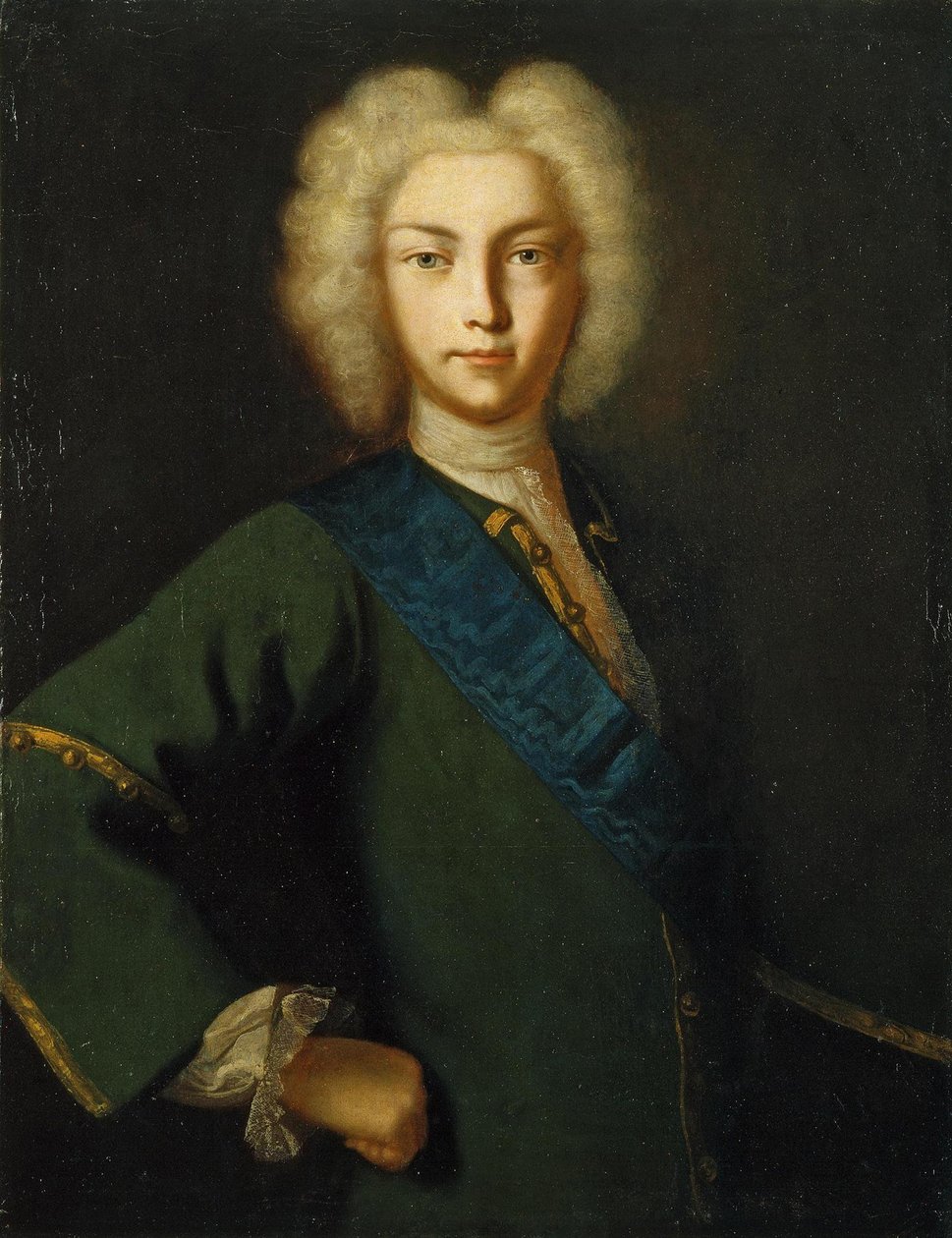 Venäjän tsaari Pietari II:n muotokuva 1715-1730, 1700-luku tekijältä Unbekannt