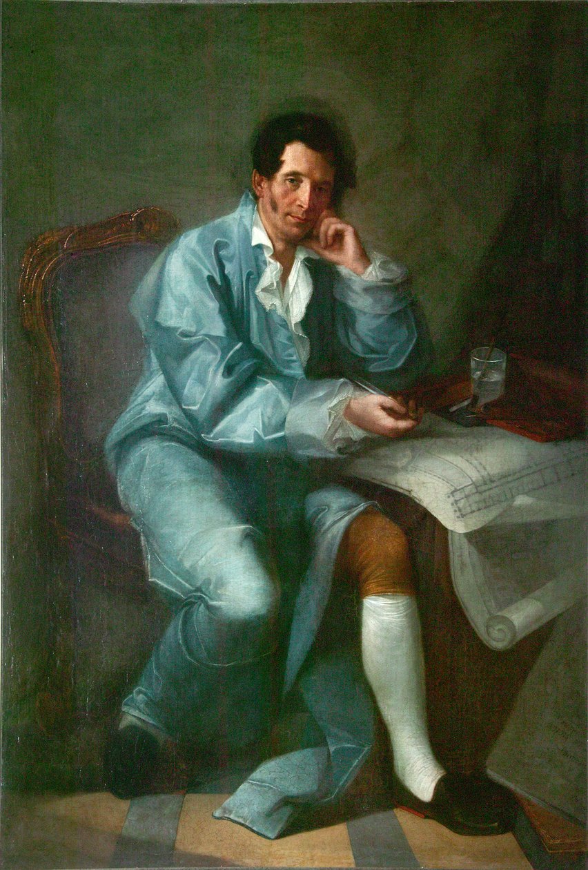 Muotokuva arkkitehti Jean-Baptiste Vallin de la Mothesta 1729-1800 tekijältä Unbekannt