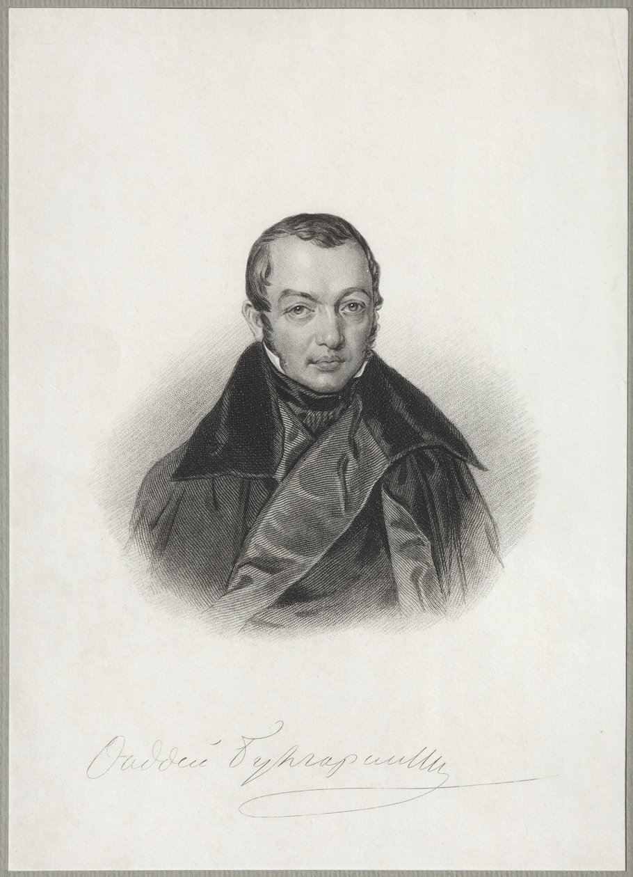 Kirjailija Faddei Bulgarinin muotokuva 1789-1859, 1841 tekijältä Unbekannt