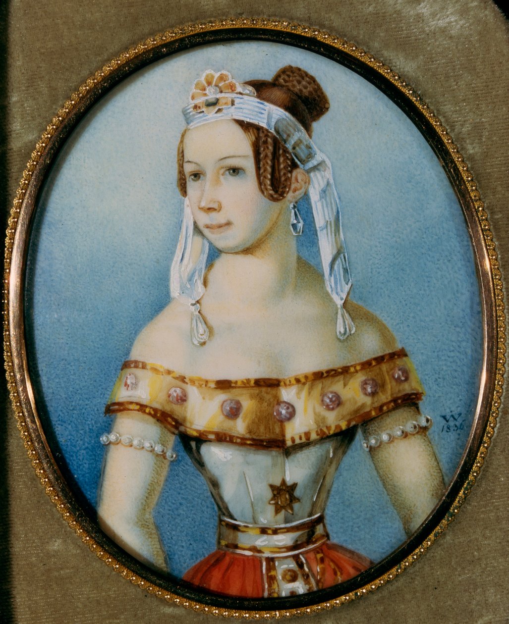 Balerina Varvara Volkovan muotokuva 1816-1898, 1836 tekijältä Unbekannt