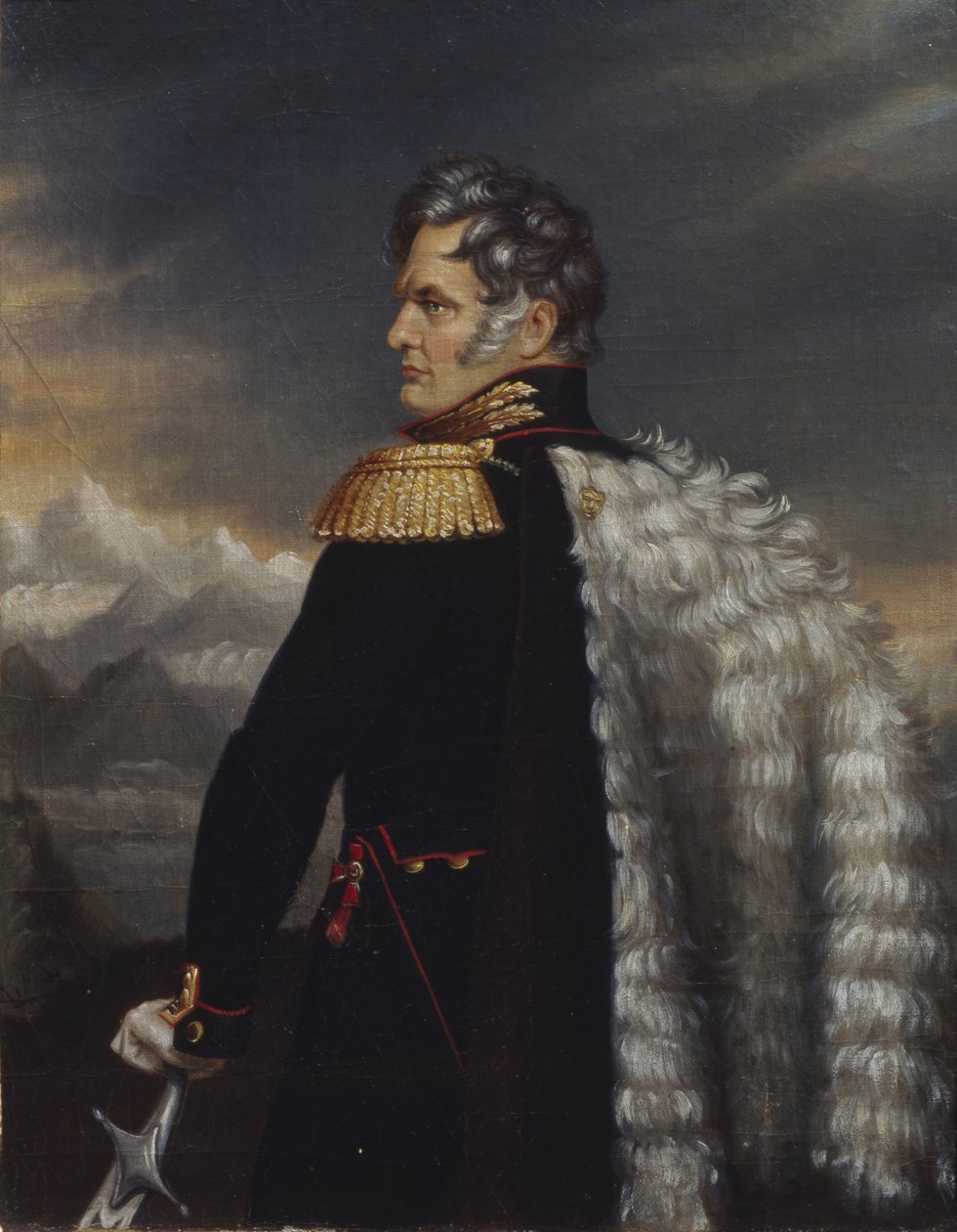 Venäjän Kaukasuksen armeijan ylipäällikön muotokuva Aleksei Jermolov 1777-1861, 1825 tekijältä Unbekannt