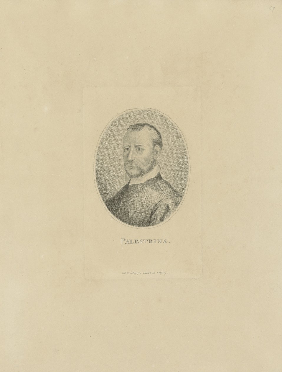 Muotokuva säveltäjä Giovanni Pierluigi da Palestrinasta 1526-1594, n. 1800. tekijältä Unbekannt