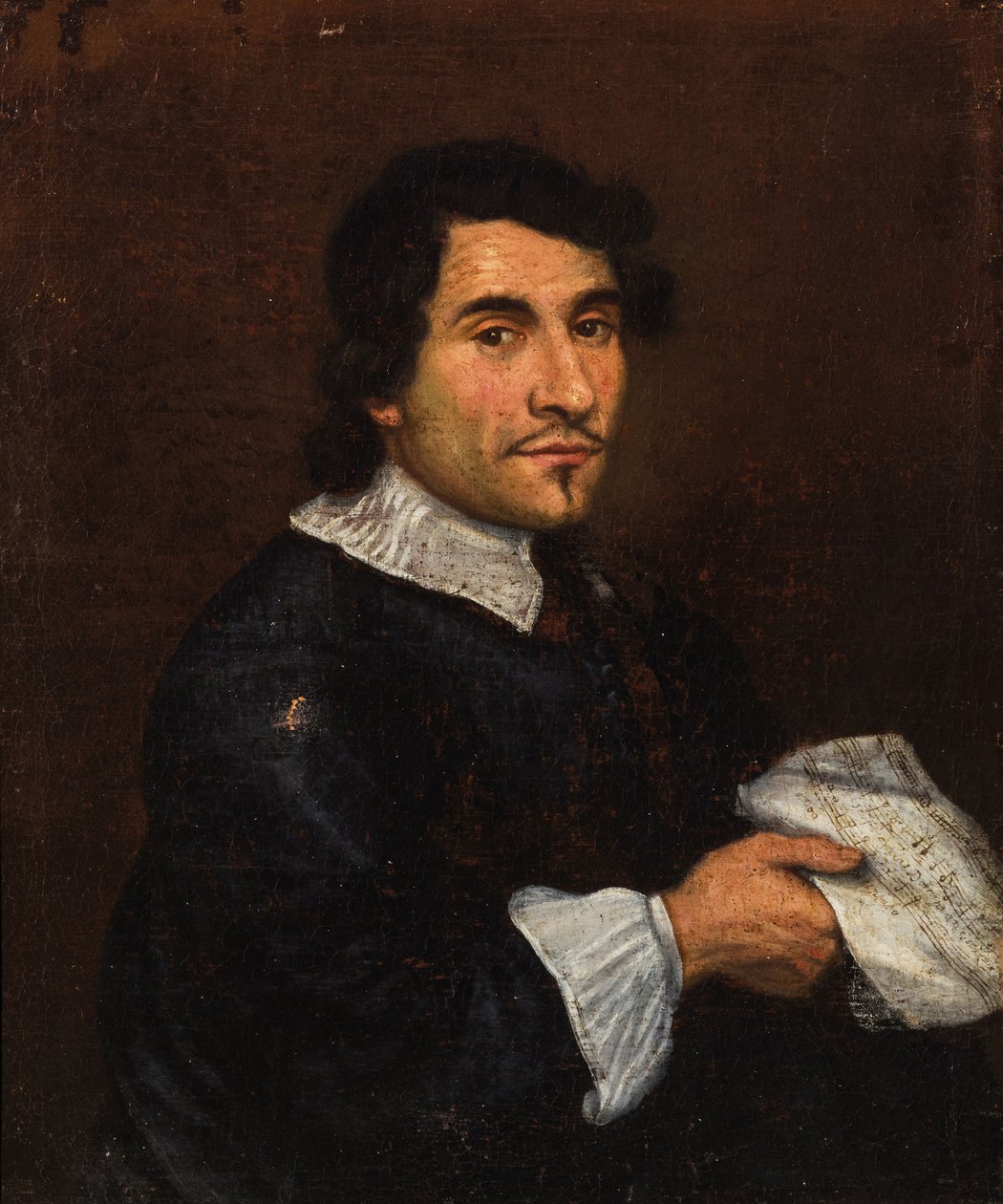 Muotokuva säveltäjä Girolamo Frescobaldista 1583-1643, 1700-luvun ensimmäinen kolmannes. tekijältä Unbekannt