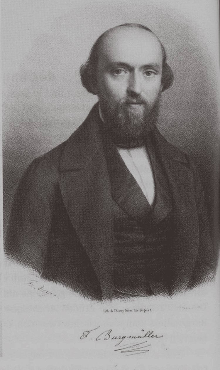Säveltäjä Johann Friedrich Franz Burgmüllerin muotokuva 1806-1874, n. 1840 tekijältä Unbekannt