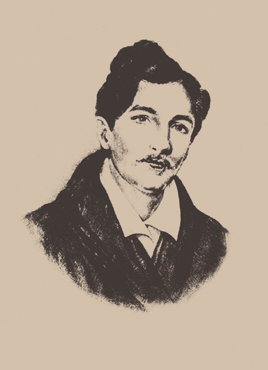 Muotokuva säveltäjästä ja kitaristista Nikolai Ivanovitš Aleksandrovista 1818-1884. tekijältä Unbekannt