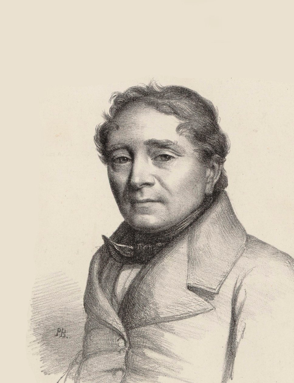 Oopperalaulaja Louis Antoine Eléonore Ponchardin muotokuva 1787-1866, 1845. tekijältä Unbekannt