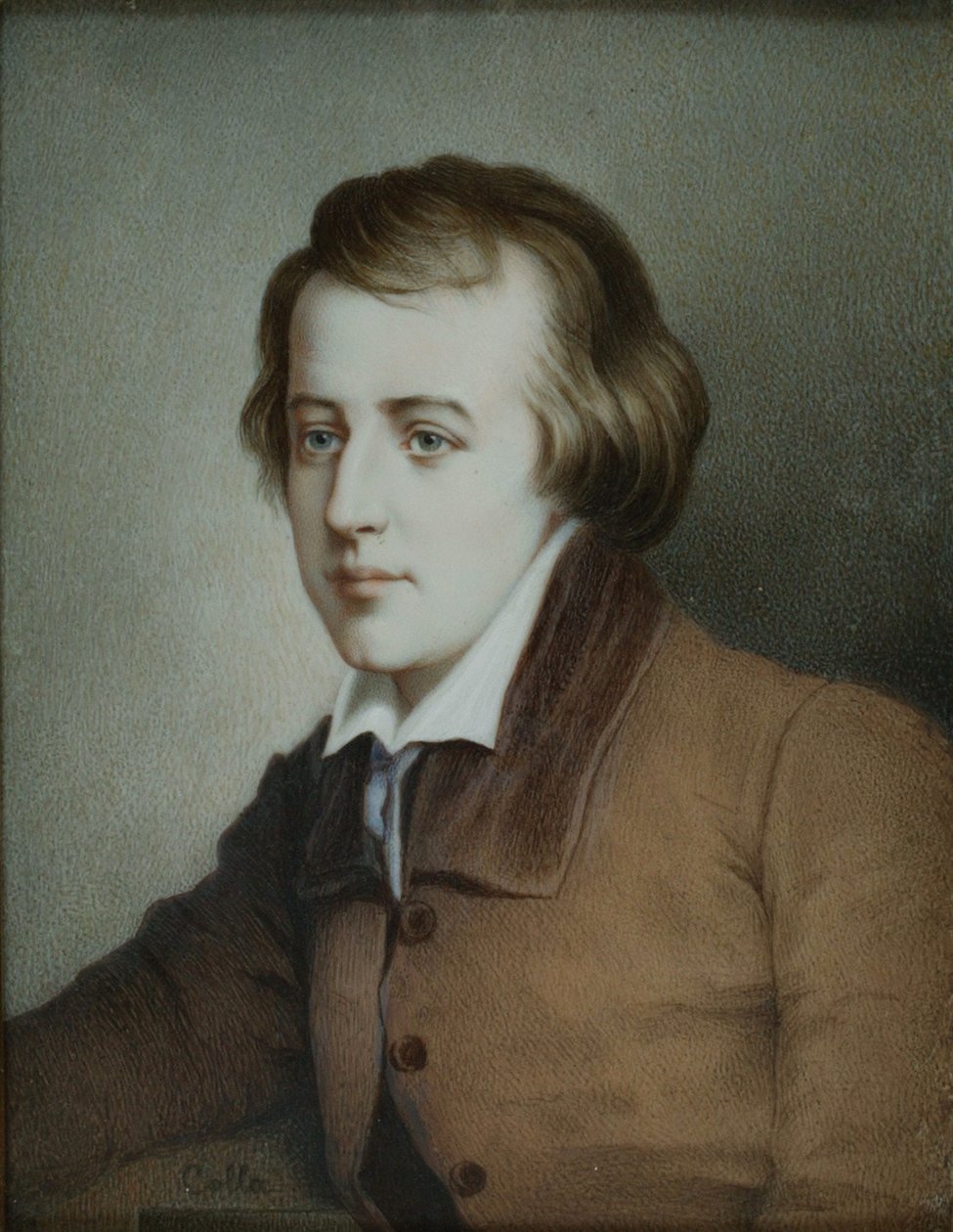 Runoilija Heinrich Heinen muotokuva 1797-1856, noin 1825 tekijältä Unbekannt