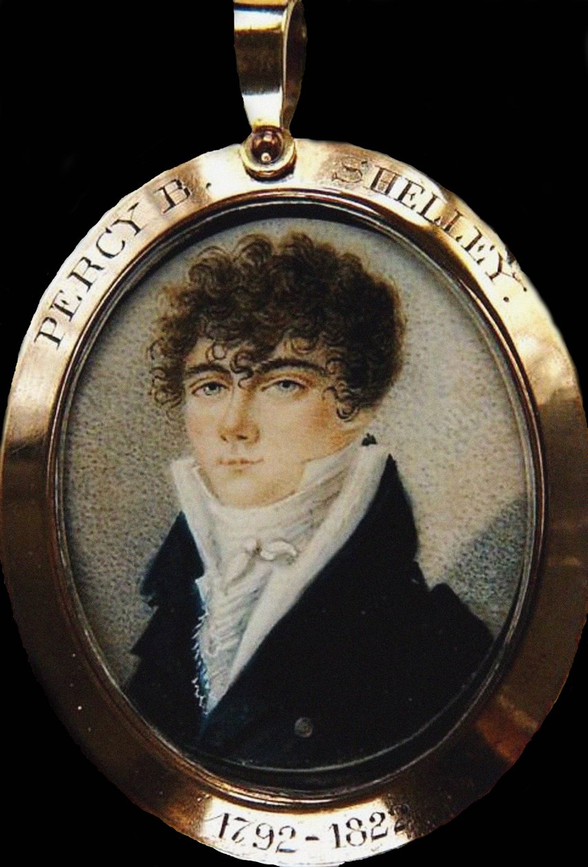 Runoilija Percy Bysshe Shelleyn muotokuva 1792-1822, noin 1825 tekijältä Unbekannt