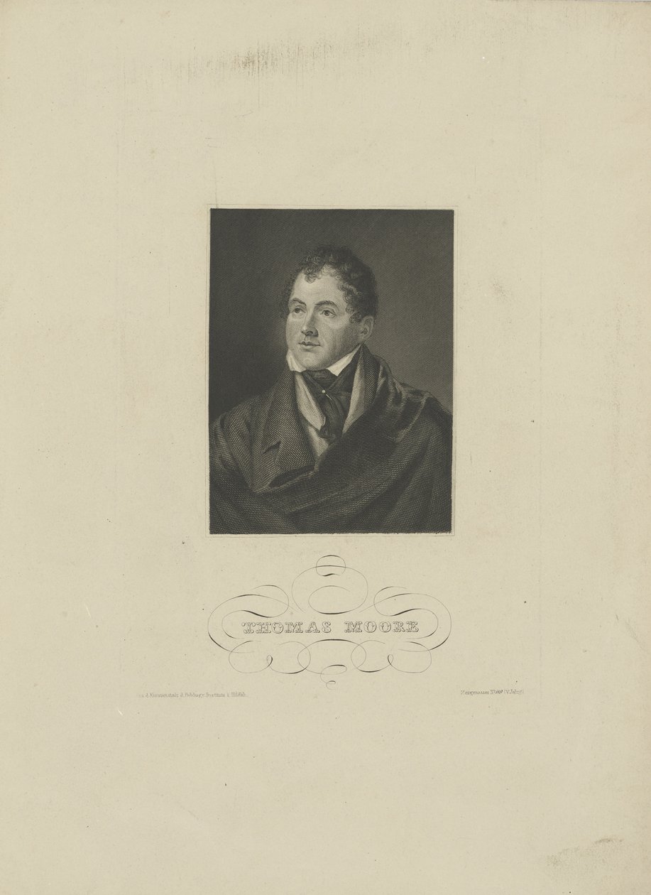 Runoilija Thomas Mooren muotokuva 1779-1852, 1830-luku. tekijältä Unbekannt