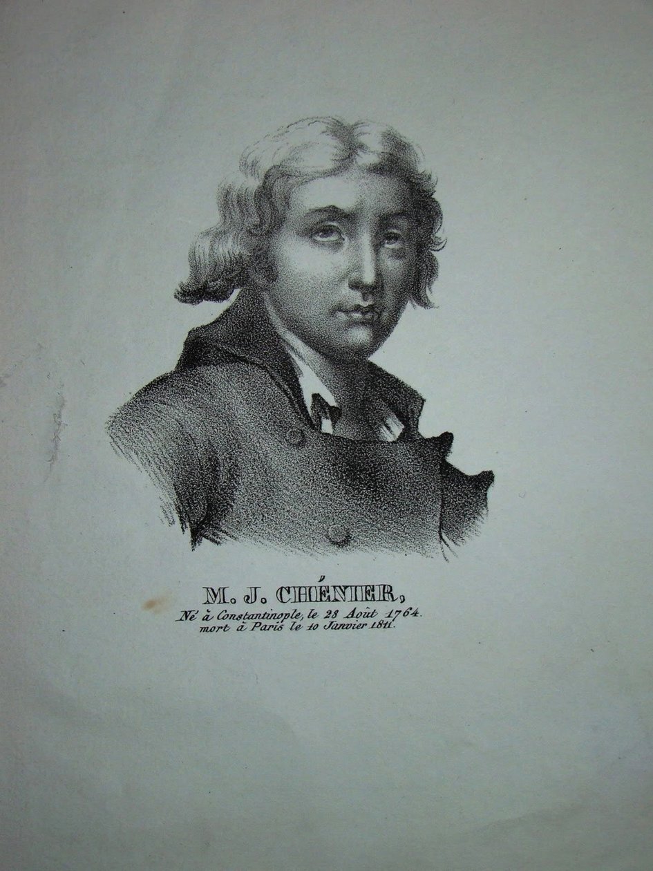 Runoilija ja näyttelijä Marie-Joseph Chénierin muotokuva 1764-1811 tekijältä Unbekannt