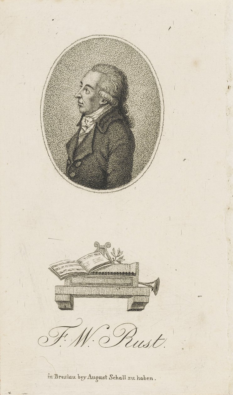 Muotokuva viulisti ja säveltäjä Friedrich Wilhelm Rust 1739-1796 n. 1800. tekijältä Unbekannt