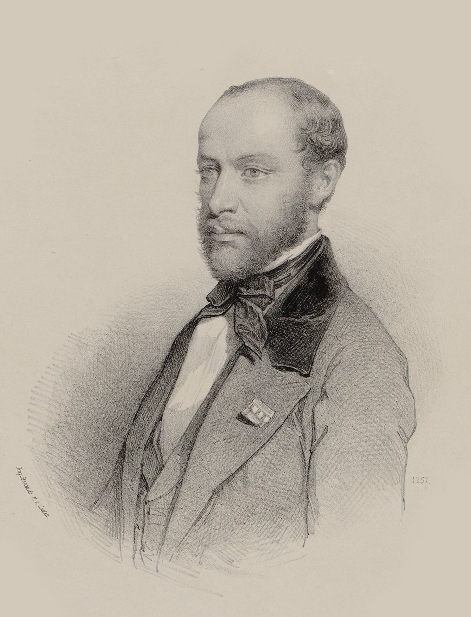 Muotokuva viulisti ja säveltäjä Henri Vieuxtemps 1820-1881, 1857. tekijältä Unbekannt