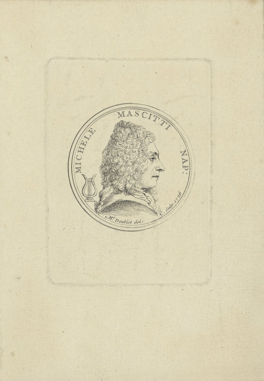 Viulisti ja säveltäjä Michele Mascittin muotokuva 1663-1760, 1726. tekijältä Unbekannt