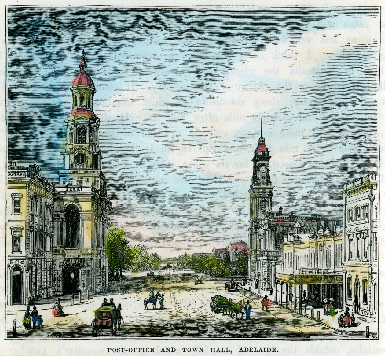 Postitoimisto ja kaupungintalo, Adelaide, Etelä-Australia, Australia, c1880 tekijältä Unbekannt